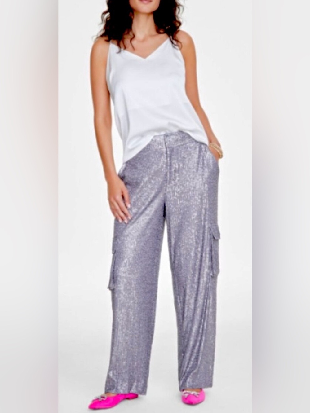 Macy’s On 34th High Rise Sequin Cargo Pants
